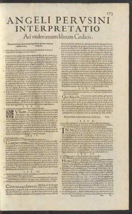 Angeli Perusini Interpretatio Ad undecimum librum Codicis.