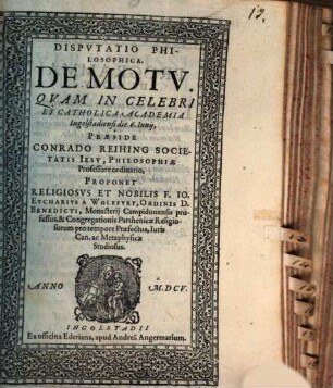 Disp. philos. de motu