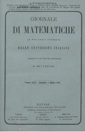 Volume XXXI. - Settembre e Ottobre 1893.