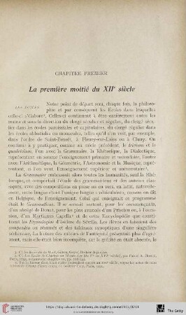 Chapitre premier: La première moitié du XIIe siècle