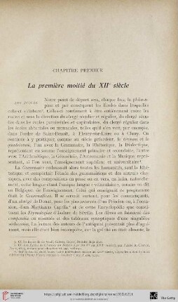 Chapitre premier: La première moitié du XIIe siècle