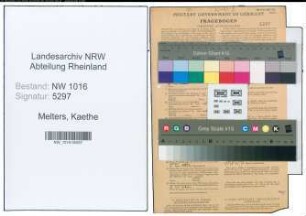 Entnazifizierung Kaethe Melters , geb. 04.10.1898 (Saeuglingspflegerin)