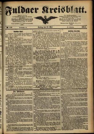 Ausgabe vom Freitag, den 27. Mai 1910.