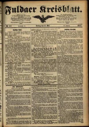 Ausgabe vom Freitag, den 27. Mai 1910.