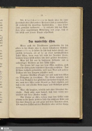 XIII. Das manierliche Essen