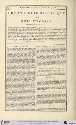 Chronologie historique des rois d’Ecosse