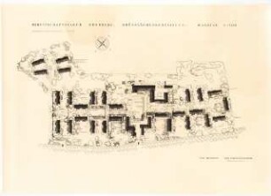 Grünflächen am Bereitschaftslager der Sprengchemie, Oderberg: Lageplan mit Gartenplan 1:500