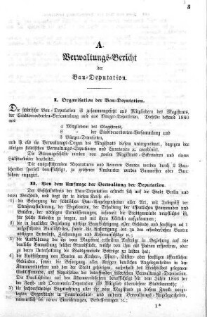 A. Verwaltungs-Bericht der Bau-Deputation