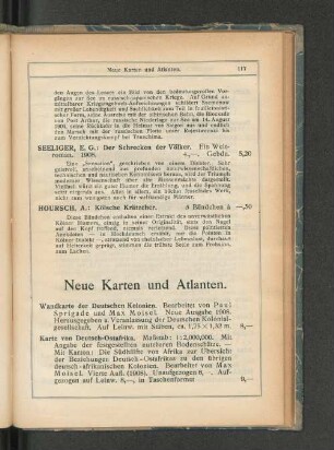 Neue Karten und Atlanten.