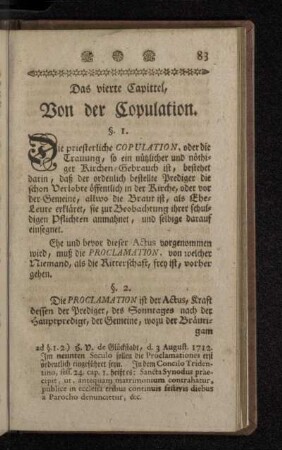 Das vierte Capittel. Von der Copulation.