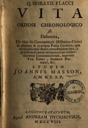 Q. Horatii Flacci vita