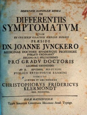 Diss. inaug. de differentiis symptomatum