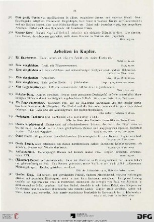 Arbeiten in Kupfer (Nr. 307-328)