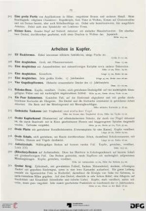 Arbeiten in Kupfer (Nr. 307-328)