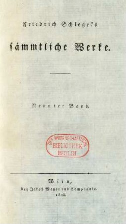 Bd. 9: Friedrich Schlegel's sämmtliche Werke