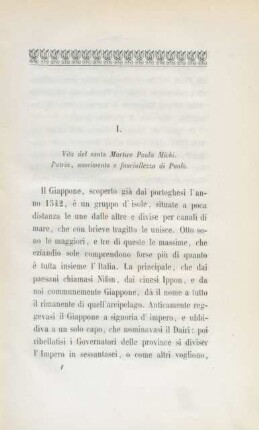I. Vita del santo martire Paolo Michi ...