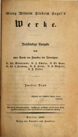 Georg Wilhelm Friedrich Hegel's Werke. 2, Phänomenologie des Geistes