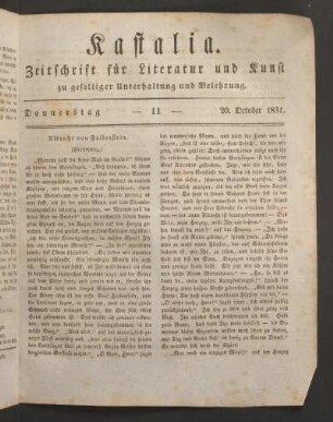 Ausgabe vom 17. October 1831.