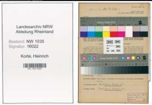 Entnazifizierung Heinrich Korte , geb. 25.05.1904 (Hauer)