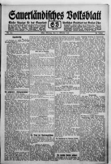 Sauerländisches Volksblatt : aeltester Anzeiger des Sauerlandes : ueber 100 Jahre Heimat- und Kreisblatt im Kreise Olpe : Tageszeitung für Politik, Unterhaltung und Belehrung