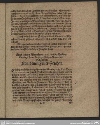 Von denen Feuer=Zeichen