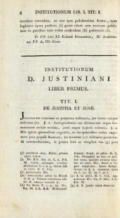 Institutionum D. Justiniani Liber Primus