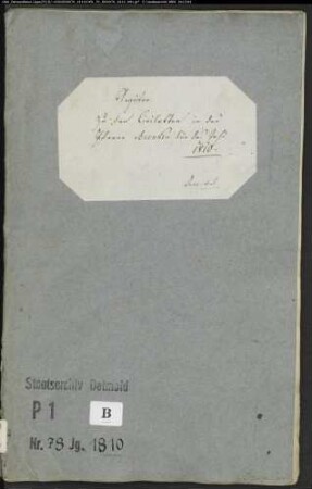 Zivilstandsregister der katholischen Gemeinde Brenken, Kreis Büren (GHT 1810). (Gemeinde: Katholische Gemeinde Bredenborn)