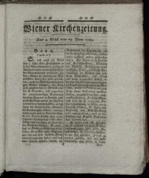 Das 4. Stück vom 23. Jäner 1789.