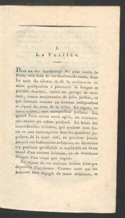 I. La Veillée.