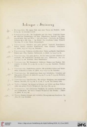 Irdengut- Steinzeug (Nr. 1-20)