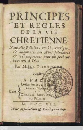 Principes Et Regles De La Vie Chretienne