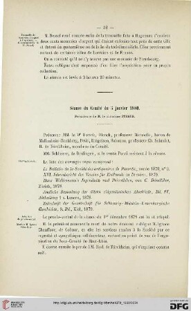 Séance du Comité du 5 janvier 1880