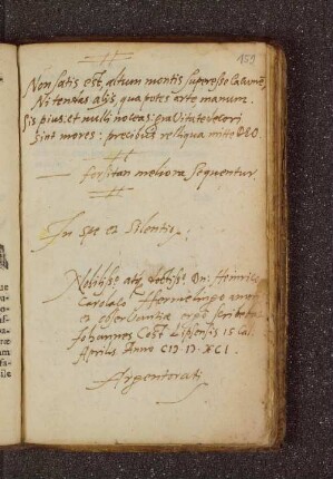 Johannes Cost. – Incipit: Non satis esr, altum montis superesse cacumen. – Straßburg, 18.03.1591