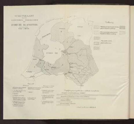 SCHETSKAART van het AANGENOMEN STROOMGEBIED der ZUIDER ZEE NA AFSLUITING.