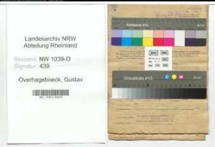 Entnazifizierung Gustav Overhageboeck , geb. 07.03.1900 (Angestellter)