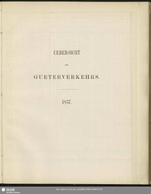 Uebersicht des Gueterverkehrs : 1857