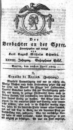 16. Stueck, 20. April 1829