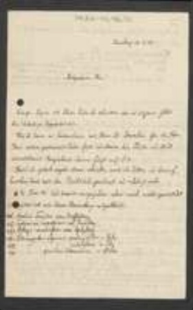 Brief von Georg Fischer an Unbekannt