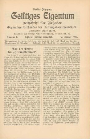 Nummer 8 (15. Januar 1906)