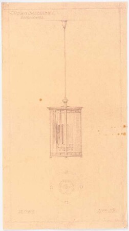 Villa von der Heydt, Berlin-Tiergarten Umbau: Lampe im Haupttreppenhaus im Erdgeschoss: Ansichten 1:7