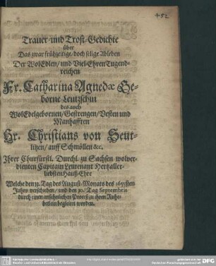Epicedia : Trauer- und Trostgedichte