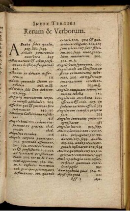 Index Tertius. Rerum & Verborum