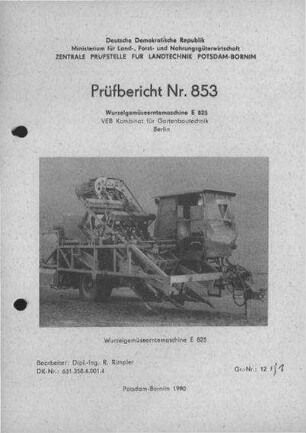 Wurzelgemüseerntemaschine E 825