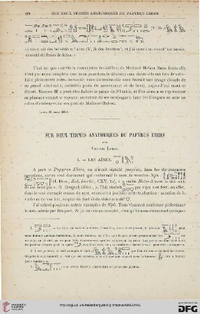 18: Sur deux termes anatomiques du papyrus Ebers