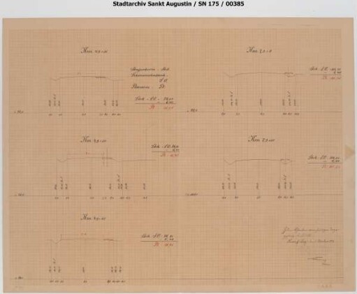 Niederpleis - Oberpleis, div. Querprofile der Strecke