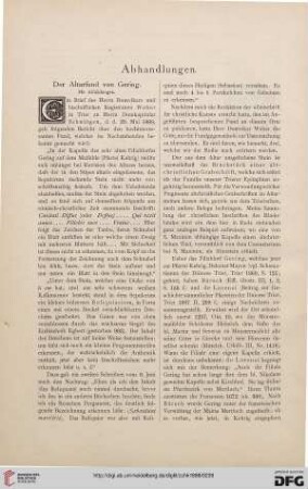 Der Altarfund von Gering