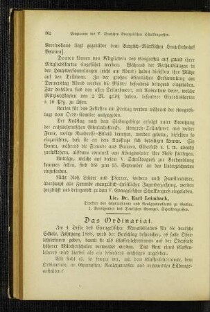 ¬Das¬ Ordinariat