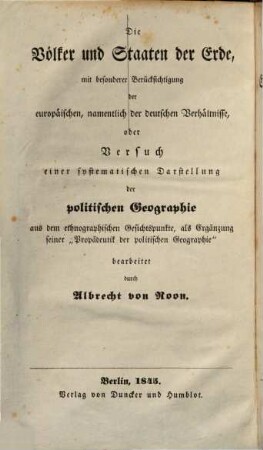 Grundzüge der Erd- Völker- und Staatenkunde : ein Leitfaden für höhere Schulen und den Selbstunterricht, 3,2. Politische Geographie