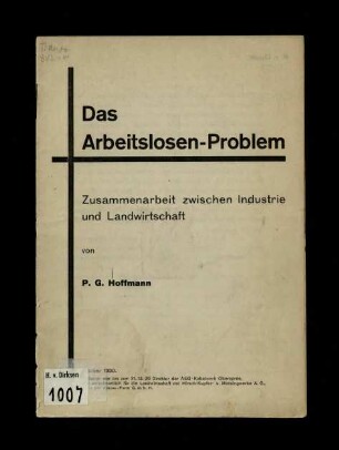 Das Arbeitslosen-Problem