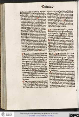 Transsumptio est duplex, quedam enim est quando dictio vel oratio unum significans transsumtur ad significandum aliud propter similitudinem aliquam...
